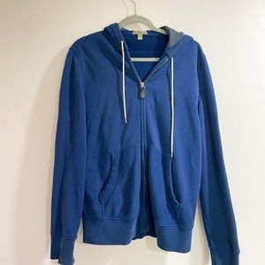Burberry Britt Blue Cobalt Zip Up Sweatshirt Sz Large